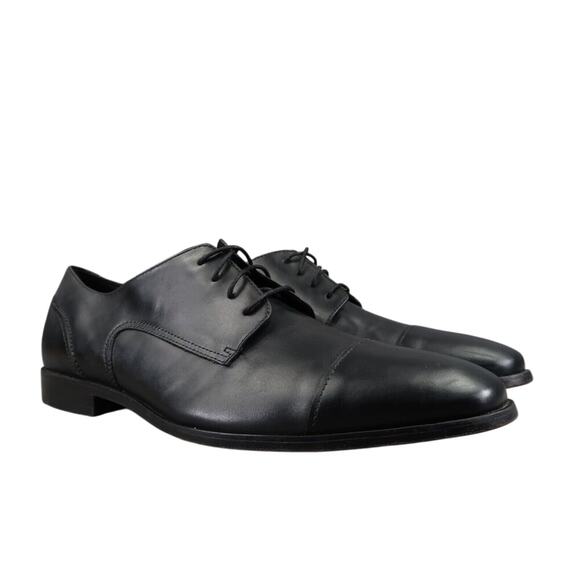 Florsheim Shoes Mens 10.5 Oxford Formal Classic Cap Toe Leather Dress Work Black - Picture 1 of 15